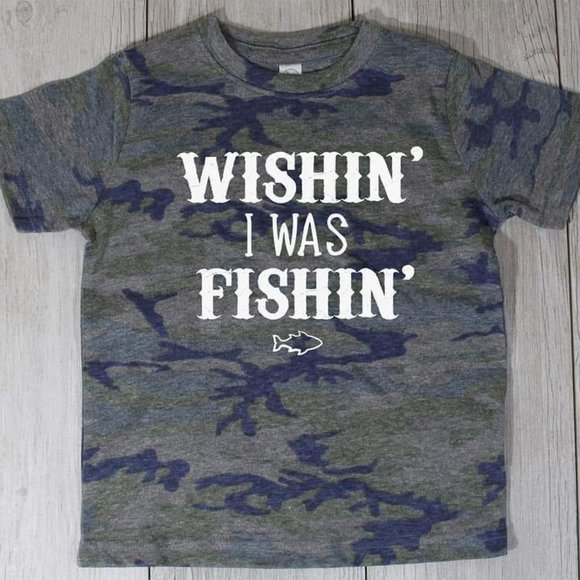 Other - 🌊KIDS Wishin' I was Fishin' Camo T